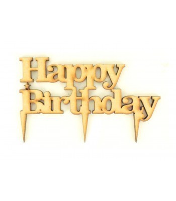 Laser Cut 'Happy Birthday' Cake Topper